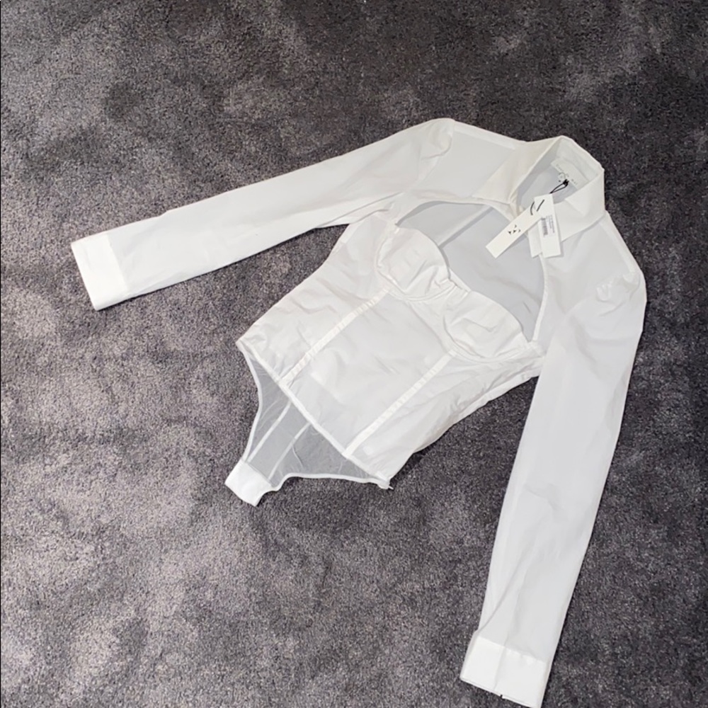 White corset body shirt